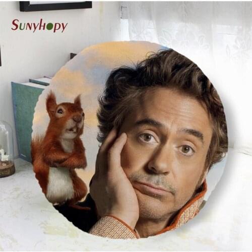 Downey Jr Round Decorative Cushion Cover Home Decor Peach Skin Pillowcase For Sofa 40cm50cm60cm In Diameter-WJY
