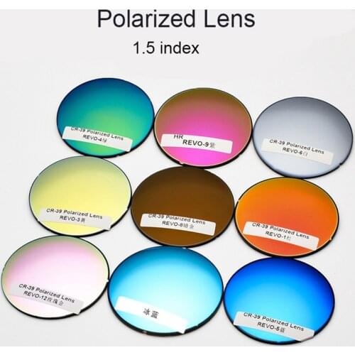 1.50 Prescription Mirror Lens Optics Graduation CR-39 Polarized Colored Lenses With Diopters Myopia Reading Anti Glare Glasses