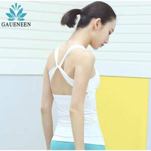 GAUENEEN Women Halter Gym Vest Sports Tank Tops Sportswear Sleeveless Running Fitness Shirt Backless Quick Dry Yoga Tank Top