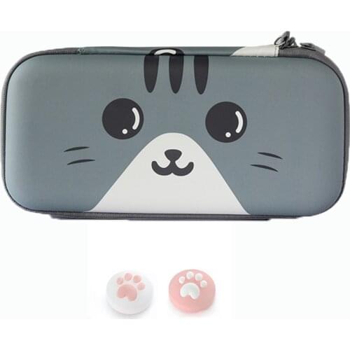 Cute Cats Protables For Nintendo Switch Bags Gray Nintend Switch Accessories Travel Carrying NS Waterproof Bag Case Joycon Caps
