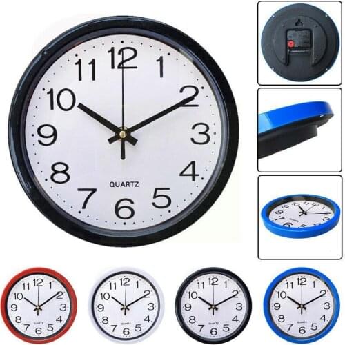 Fashion Simplicity Round Wall Clock 8 Inch Quartz Silent Sweep Table Movement Clocks Home Decor for Living Room Office Kitchen