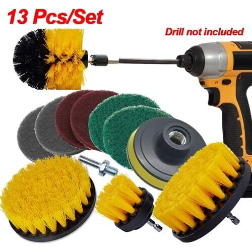 Drill Brush Set Car Cleaning Brush Nylon Brushes For Kitchen Carpet Glass Car Wheel Tire Rim Washing Brush Car Detailing Brushes