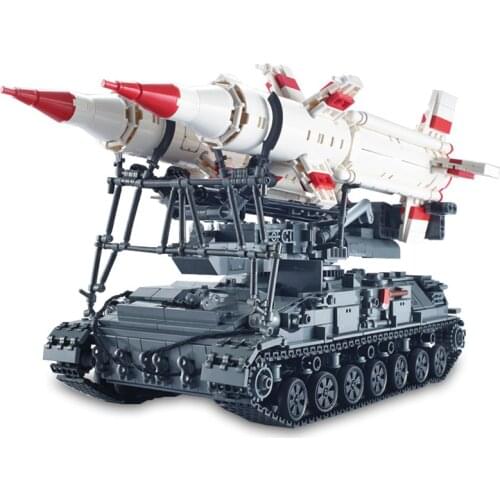 Xingbao 06007 1469Pcs Creative Military Series The SA-4 Ganef Missle Set Building Blocks Bricks Missile Launching Vehicle Model
