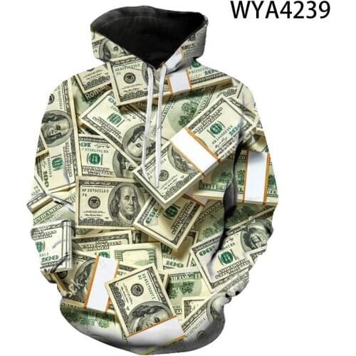 2021 New Casual Usd Men Women Children Sweatshirts 3D Printed Pullover Hoodies Long Sleeve Boy Girl Kids Streetwear Fashion Coat