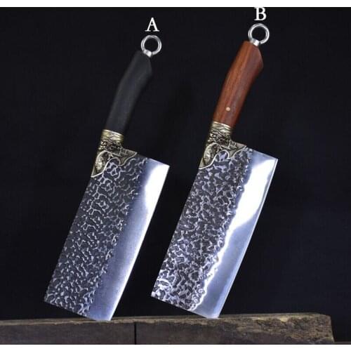 Slicing knife Cutting knife Longquan kitchen knife hand forged sharp retro chef knife light household kitchen knife