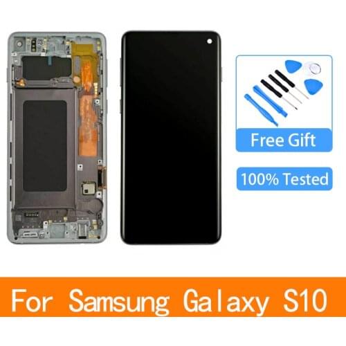 Original AMOLED 6.1'' LCD For SAMSUNG Galaxy S10 G973F/DS G973U G973 SM-G973 Display Touch Screen Digitizer Replacement
