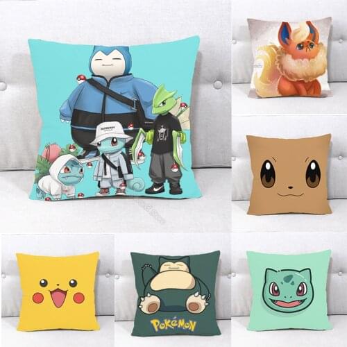 Pokemon Pillow Cushion Cover Pillowcase Cartoon Pillow Case for Car Sofa Bedroom Kids Room Living Room Home Decoration Kid Gift