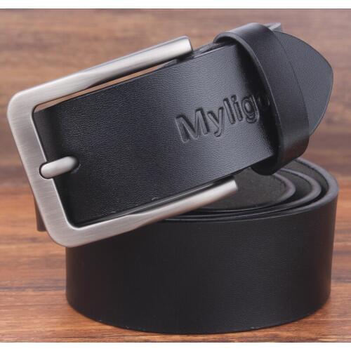 Vintage style pin buckle cow genuine leather belts for men 150cm high quality mens belt cinturones hombre free shipping