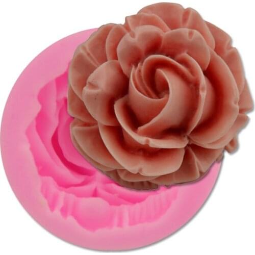Bloom Rose Silicone Cake Mold 3D Flower Fondant Mold Cupcake Jelly Candy Chocolate Decoration Baking Tool Moulds FQ2825