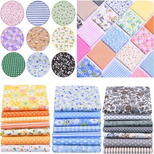 10 Colors High Quality 100% Cotton Patchwork Fabric DIY Sewing Supplies Mixed Style Floral Printed Fabric Cloth Material 25*25cm