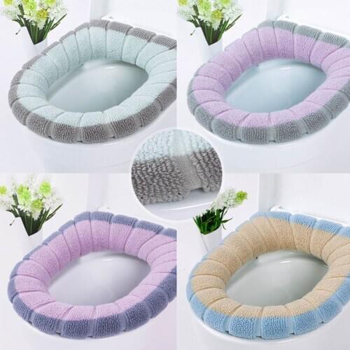 Universal Toilet Seat Cover Winter Toilet Seat Accessories Cushion Fleece Washable Toilet Seat Pad Home Decor Toilet Lid Cover