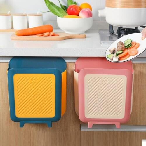 Bathroom Toilet Waste Storage Bucket Folding Waste Bins Kitchen Garbage Bin Foldable Car Trash Can Wall Mounted Trashcan Cocina