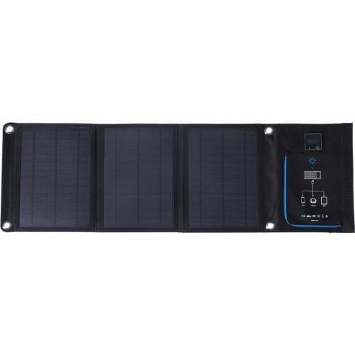 CNH Solar Panel Charger USB Output 5V 18W Waterproof Backpack Mobile Power Bank for Phone Battery Foldable Solar Cells