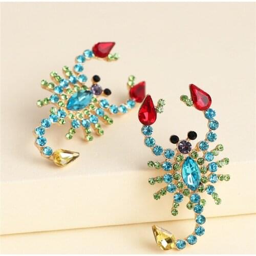 JURAN Hot Sale Colorful Lobster Earrings Luxury Drop Earrings For Women New Design Crystal Statement Jewelry Gift Dangle Earring