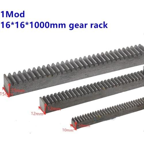 1Pc 1Mod 16*16*1000mm rack straight teeth 1 Modulus High Precision Gear Rack steel Gear Rack Precision CNC Rack Toothed rack