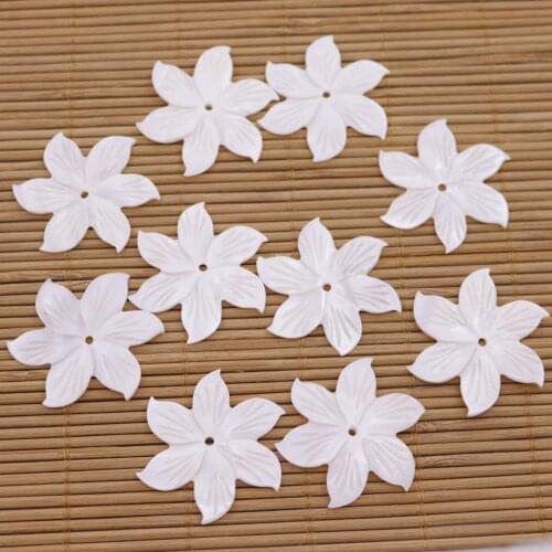 10PCS 35mm Shell Natural White Mother of Pearl Jewelry Making DIY
