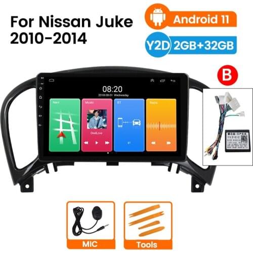 2 din Android 11 car multimedia player GPS Auto Radio for Nissan Juke 2010 2012 2013 2014 video navigation stereo WIFI No dvd