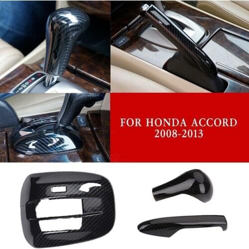 2008-2013 Cover Trim 3pcs/set ABS Carbon Fiber For Honda Accord CH-R Frame Gear Shift Handbrake Panel Style