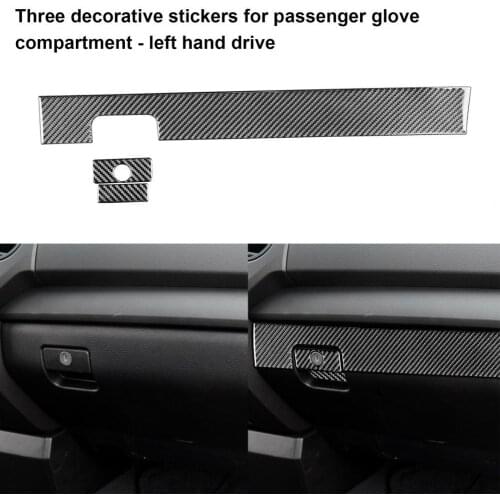 3Pcs/Set Panel Trim Anti-scratch Carbon Fiber Interior Co-pilot Glove Box Panel Sticker for Toyota Tundra 2014-2018 Left Drive