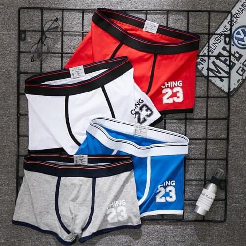 4pcs/Lot Mens Underwear Cotton Man Breathable Solid Color Men Panties Shorts Super-Elastic Boxers Sports Male Underpants