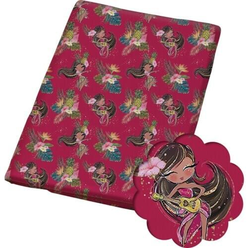 50*145CM flower pattern Polyester cotton Fabric Patchwor Printed for Tissue Kids Home Textile for Sewing Doll Dress Curtain