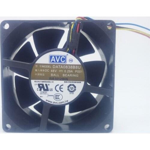 AVC DATA0838B8U 8038 8cm DC 48V 0.29A 4-wires dual ball cooling fan