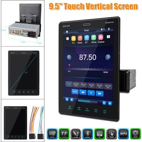 9.5" Vertical Screen Android10.1 Car MP5 Player 9510 HD 1DIN Bluetooth Car Stereo Radio WiFi GPS MirrorLink imedia Video Player