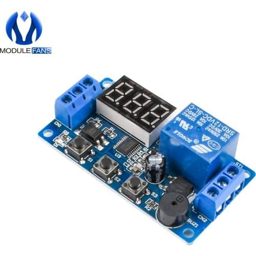 Digital LED Display Time Delay Relay Module Board DC 12V Control Programmable Timer Switch Trigger Cycle Module Car Buzzer