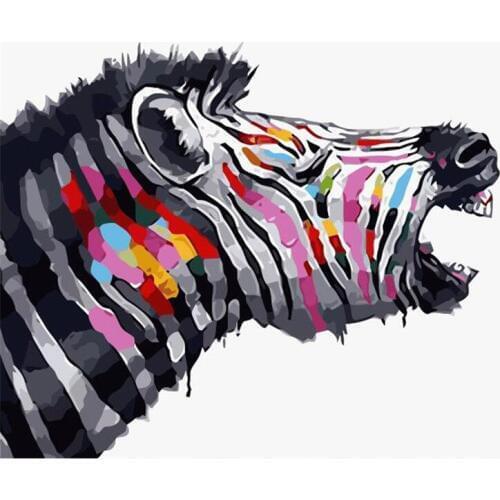 DIY Digital Painting By Numbers Package Paint a zebra oil painting mural Kits Coloring Wall Art Picture Gift frameless