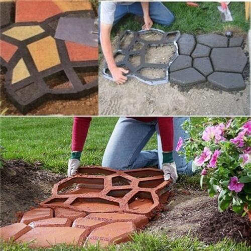 DIY Plastic Path Maker Mold Concrete Molds Manually Paving Cement Brick Molds The Stone Road Auxiliary Tools For Garden Decor