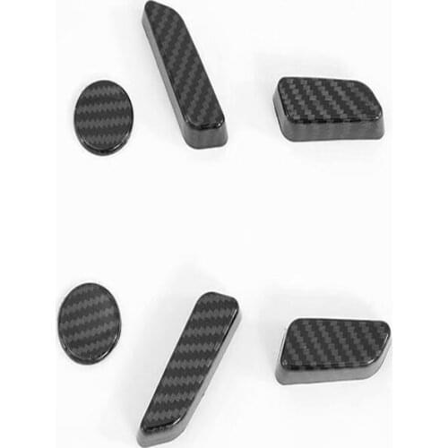 For Tesla Model 3 Model Y Carbon Fiber Color Seat Adjust Switch Button Trim Cover Chrome Car Interior Accessories