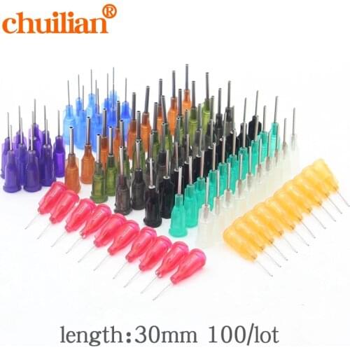 100Pc 14-25G 10 Models Availlable Steel Dispensing Tapered Pinhead Glue Liquid Dispenser Needles for Dispenser Controller