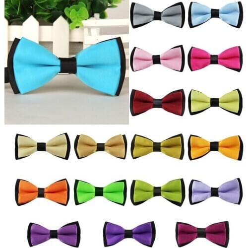 Party Satin Wedding NEW Bowtie Solid Adjustable Black Bow Tie Neck Child Ties Fancy KIDS Boys Plain Pre-Tied