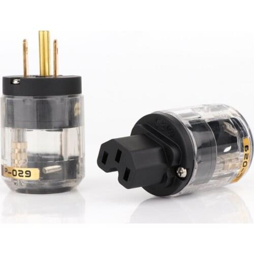 Hi End Hifi audio P-029 Gold Plated AC power electric plug power cord connectors US Schuko Power Plug