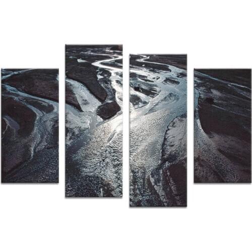 Hot Sells 4 Panels Aerial view of river Painting Canvas Wall Art Picture Home Decoration Living Room Print On Canvas modern art