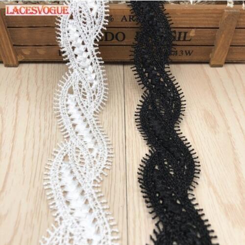 14yards 4cm White Embroidery lace fabric Garment needlework sewing Patchwork DIY Handmade accessories Dress edge decoration 686
