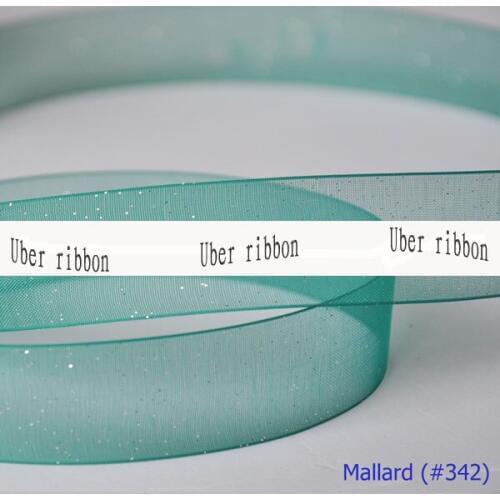 IuBuFiGo ribbon 1/2" (13mm) Silver Spray-glitter Print Organza Ribbons Gift Packing Wedding Decoration Sparkle Ribbon 100yard/lo