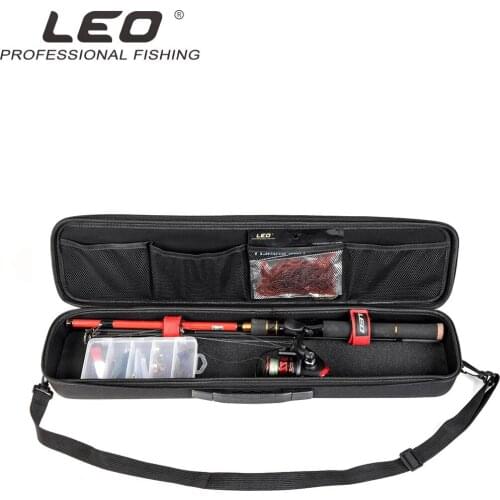 Multifunctional Hard Shell Tool Bag,Outdoor Fishing Bags 64cm EVA Shockproof Fishing Tackle Bag Portable Rod and Reel Carry Bag