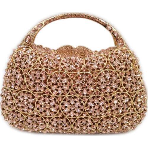 Fashion Luxury gold Crystal diamond Evening Bags Female Wedding bridesmaid Purse Women Party Handbags Chain Bags Day Clutches