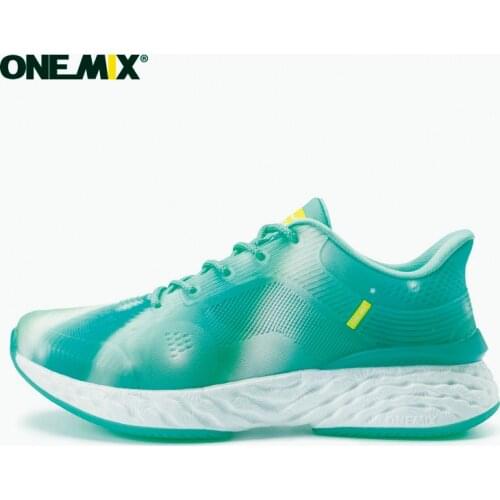 ONEMIX Green Light Men Shoes Ladies Loafers 2021 New Running Sneakes Women Jogging Oraiginal Lightweight Breathable Mesh Shoes