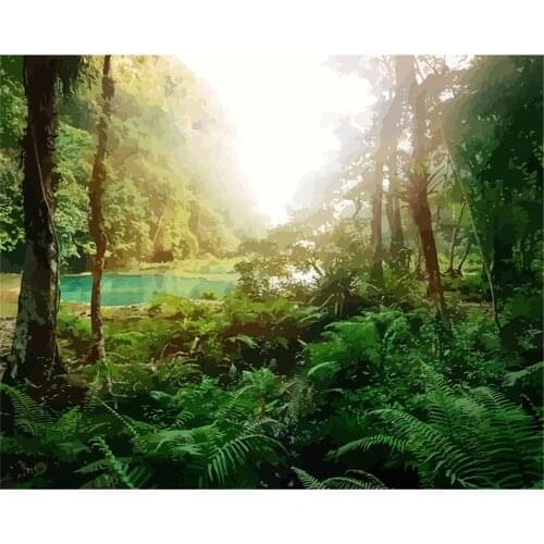 Landscape Natural DIY 11CT Embroidery Cross Stitch Kits Needlework Craft Set Cotton Thread Printed Canvas Home Design