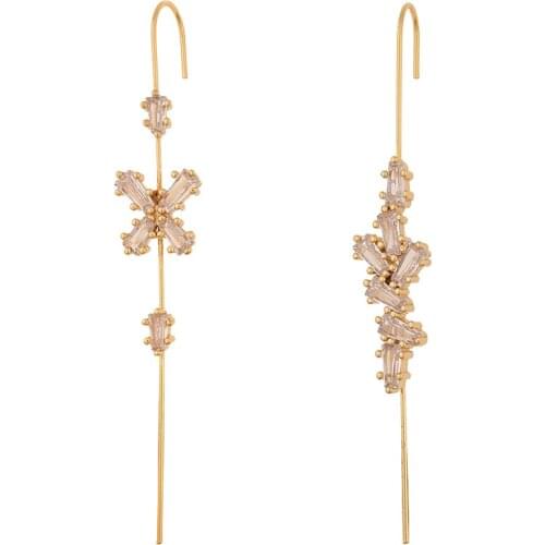 2021 New Gold Single Umbrella Hook Earrings Hip Hop Punk Style Long Stick Shape Cartilage Needle Earrings