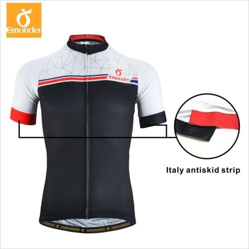 2019 New Listing EMONDER Cycling Jersey Short Sleeve Jersey White Mens Bicycle Summer Breathable Dry Mens Cycling Sport Jersey