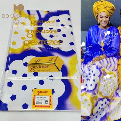 New Arrive!!! Shining Austria Quality 2021 Bazin Riche Gextczer Original Priting Sewing 100% Cotton Material Bazin Tissu 5 Yards