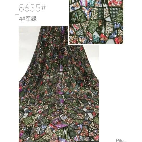 New design net Fabric 12JRB-61402 with sequins Embroidered Tulle Fabric African French Lace Fabric High Quality
