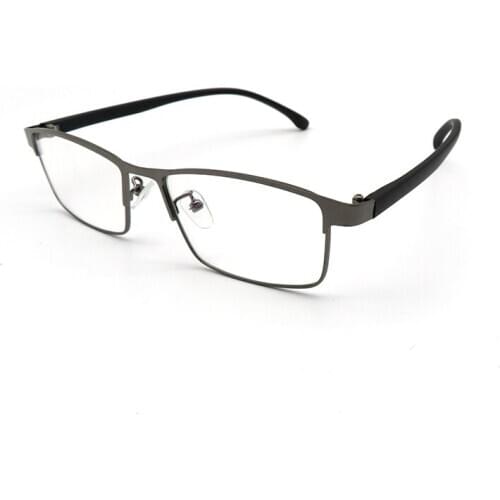 Unisex TR90 Legs Myopia Reading Glasses Frame Women Men Business Metal Transparent Eyeglasses Customize Prescription Spectacles