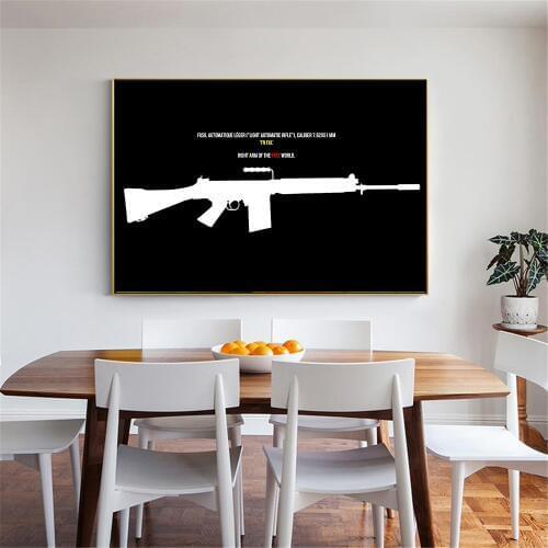 Weapon Gun Posters and Print Black White Wall Art Canvas Painting Boys Room Decoration Maison Home Decor