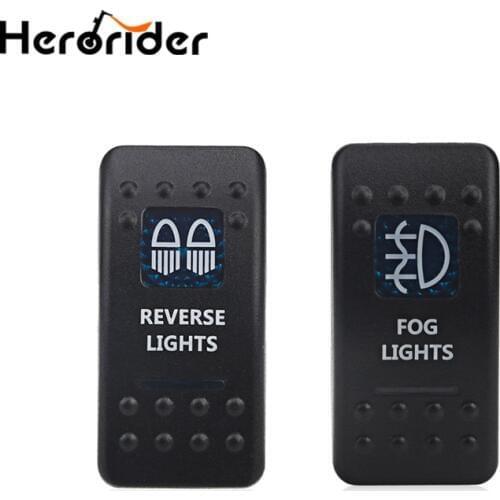 1pcs Car Switch Boat Truck Led Toggle Switch 5pin Waterproof 12/24V Bar Style Blue Light Rocker Reverse Fog Lights Switch