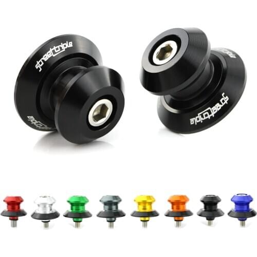 Fit For Triumph STREET TRIPLE / R 2013 2014 2015 2016 2017 2018 2019 Swing Arm Sliders Spools Stand Bobbins CNC Aluminum Alloy