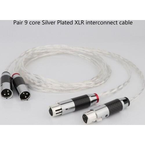 Preffair Pair 8N OCC Silver Plated audio XLR interconnect cable With carbon fiber XLR connector plug